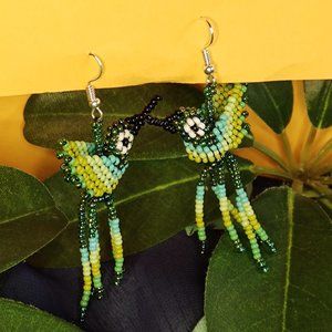 Colombian Mostacilla / Beaded handmade earrings, unique and elegant